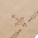 Ivory Border Patterns Hand Loomed Wool Area Rug