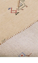 Ivory Border Patterns Hand Loomed Wool Area Rug