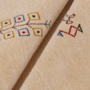 Ivory Border Patterns Hand Loomed Wool Area Rug
