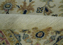 Ivory, Brown, Olive and Charcoal Traditional Heriz Medallion Custom Made Wool Area Rug