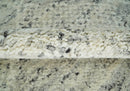 Ivory, Charcoal and Beige 8x10 hand knotted Geometrical wool Area rug