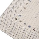 Ivory Contemporary Gabbeh Border Design Hand Loomed Wool Rug