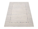 Ivory Contemporary Gabbeh Border Design Hand Loomed Wool Rug