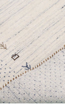 Ivory Contemporary Gabbeh Border Design Hand Loomed Wool Rug