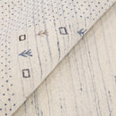 Ivory Contemporary Gabbeh Border Design Hand Loomed Wool Rug