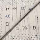 Ivory Contemporary Gabbeh Border Design Hand Loomed Wool Rug