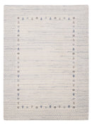 Ivory Contemporary Gabbeh Border Design Hand Loomed Wool Rug