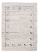Ivory Gabbeh Border Design Hand Loomed Wool Rug
