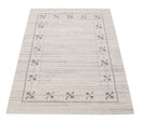 Ivory Gabbeh Border Design Hand Loomed Wool Rug