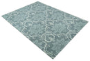 Hand Tufted Ivory, Gray and Blue Contemporary Style Wool Area Rug
