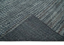 Ivory, Gray, Charcoal and Brown Antique Stripes Design Hand knotted 8x10 wool Area Rug