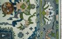 Ivory, Gray, Teal and Green Hand knotted Traditional Oushak 9x12 Wool Area Rug