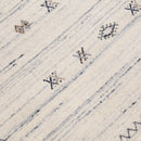 Ivory Modern Tribals Design Hand Loomed Wool Area Rug