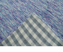 Ivory, Purple and Blue Abstract Solid Hand Tufted Natural Wool Rug