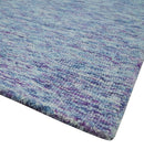 Ivory, Purple and Blue Abstract Solid Hand Tufted Natural Wool Rug