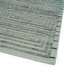 Ivory, Silver and Charcoal Modern Geometrical Puzzle Design hand knotted 5x8 wool Area Rug