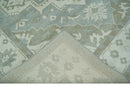 Ivory, Silver and Olive Traditional Heriz Medallion Hand Knotted Multi Size wool Area Rug
