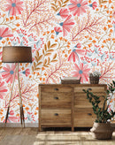 Contemporary Brightly Pink Flowers Wallpaper Chic
