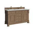 James Martin Brookfield 60" Double Bathroom Vanity, Pecan
