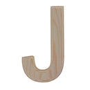Unfinished Wooden Arial Font Letter J (6.25 Inches)