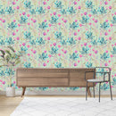 Elegant Watercolor Pink Flowers Wallpaper