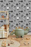 Grey Space Rocket Wallpaper