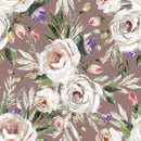 Contemporary Modern Brown Wallpaper with Flowers