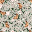 Hares and Flowers Wallpaper