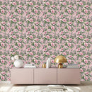 Voguish Pink Wallpaper with Pink Flowers Chic