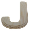 Unfinished Wooden Arial Font Letter J (6.25 Inches)