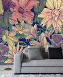 Voguish Modern Dark Floral Wallpaper