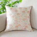 Jacquard floral pillow cover pink & green bedroom decor
