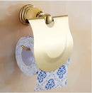 Jade gold bathroom accessories set with amber marble – bathroom