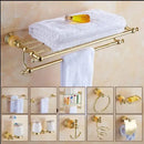 Jade gold bathroom accessories set with amber marble – bathroom
