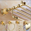 Jade gold bathroom accessories set with amber marble – bathroom