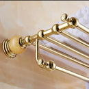 Jade gold bathroom accessories set with amber marble – bathroom