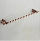 DecorBites™ Brass & Jade Rose Gold Bathroom Set: Paper Holder, Towel Bar, Soap Basket