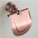 DecorBites™ Brass & Jade Rose Gold Bathroom Set: Paper Holder, Towel Bar, Soap Basket