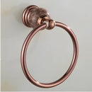 DecorBites™ Brass & Jade Rose Gold Bathroom Set: Paper Holder, Towel Bar, Soap Basket