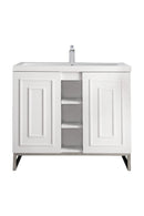 James Martin Alicante' 39.5" Single Bathroom Vanity, Glossy White