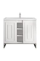 James Martin Alicante' 39.5" Single Bathroom Vanity, Glossy White