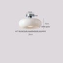 Japanese amber glass led ceiling lamp living room brass light