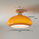 Japanese amber glass led ceiling lamp living room brass light