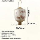 Japanese bamboo leaf pattern paper lantern – living room pendant light
