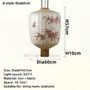 Japanese bamboo leaf pattern paper lantern – living room pendant light