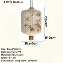 Japanese bamboo leaf pattern paper lantern – living room pendant light