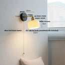 Japanese black wood wall light with pull chain switch bedroom lamp
