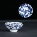 Japanese blue & white ceramic kung fu tea cup set dining room porcelain