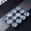 Japanese blue & white ceramic kung fu tea cup set dining room porcelain
