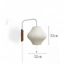 Japanese cream ribbed handwoven silk ball wall light bedroom